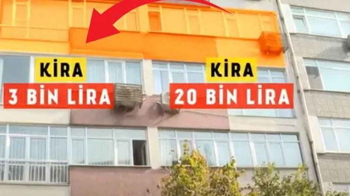 Aynı apartmanda iki ev, birinin kirası 3 bin TL birinin 20 bin!