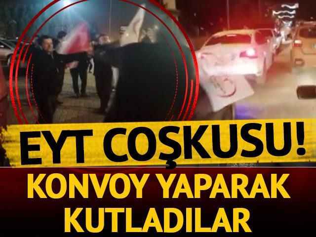 EYT coşkusu! Emeklilikte yaşa takılanlar, düzenlemeyi araç konvoyu yaparak kutladı