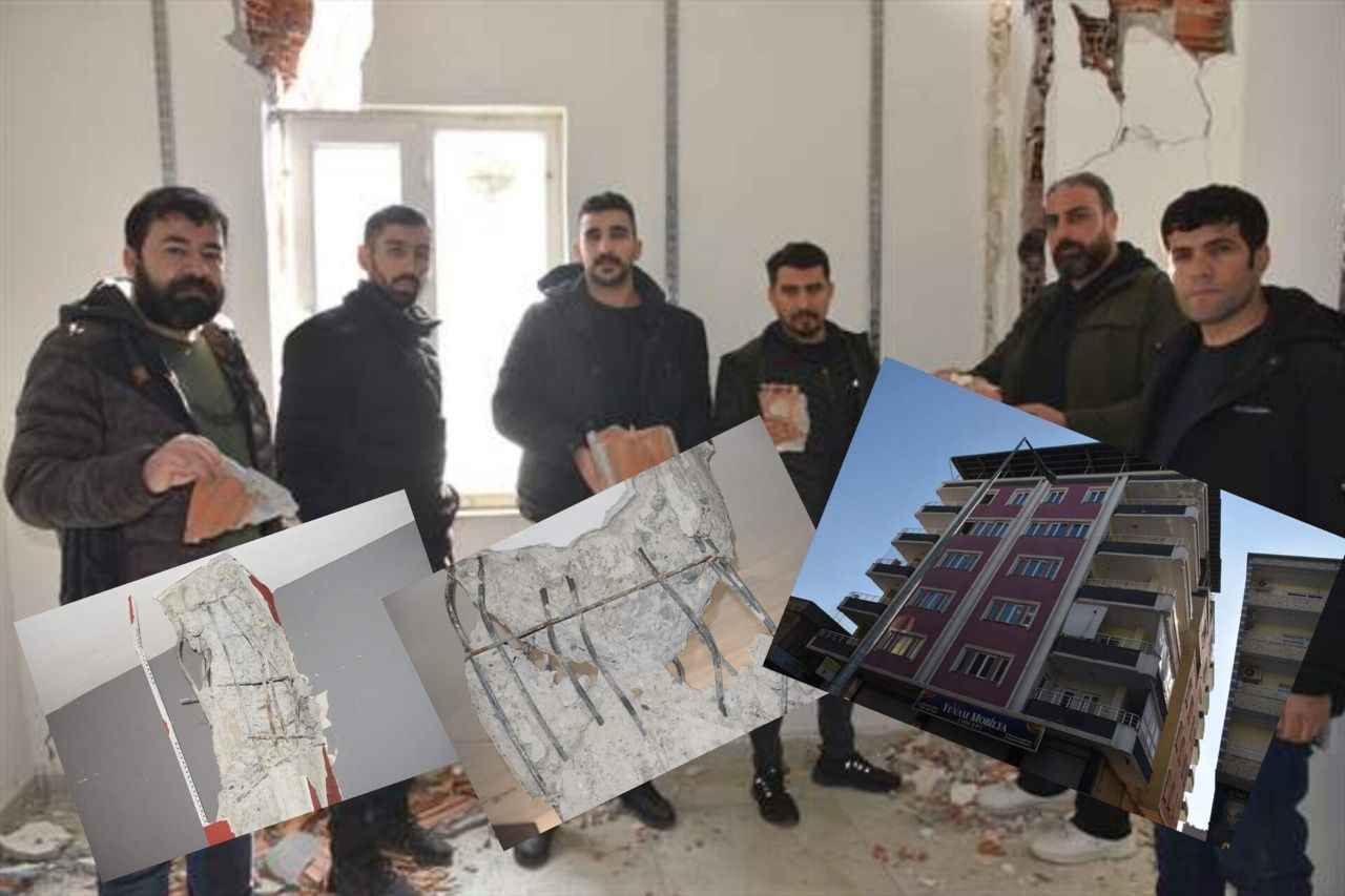 Kolonların tuğladan yapıldığını belirten apartman sakinleri suç duyurusuna hazırlanıyor