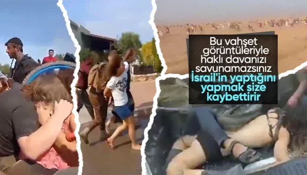 Savaş bölgesinde vahşet görüntüleri! Kadınları ve çocukları esir alan Hamas'a tepki yağıyor