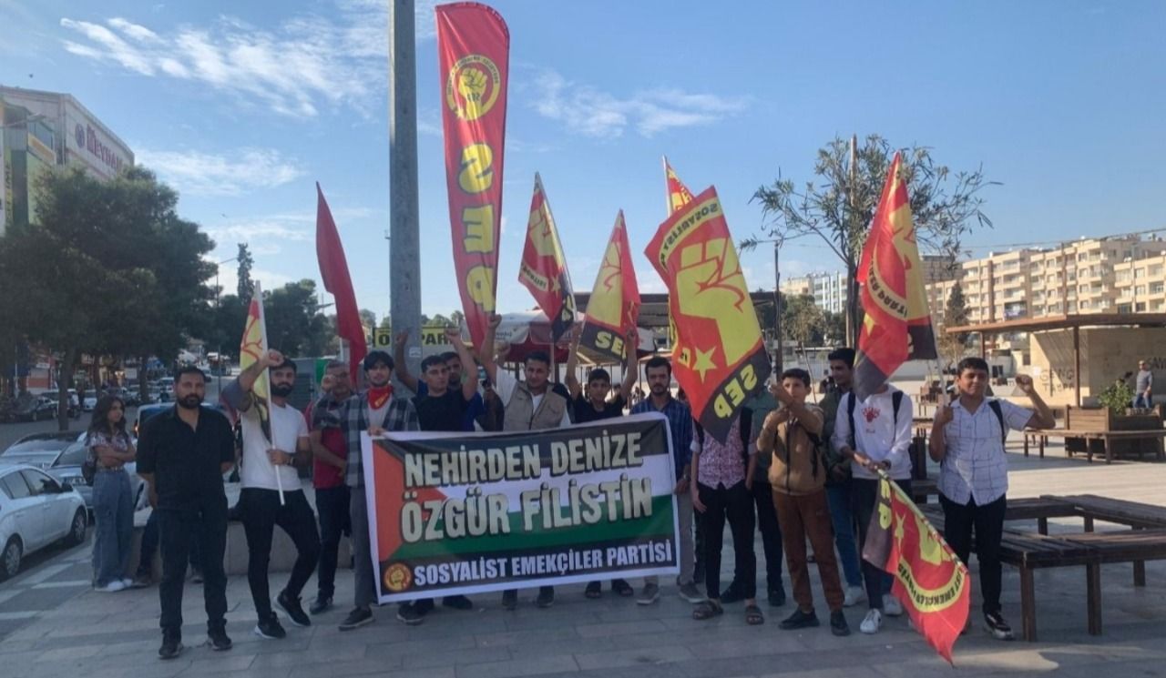 Urfa’da İsrail’e tepkiler sürüyor! SEP de İsrail’e lanet sloganları attı