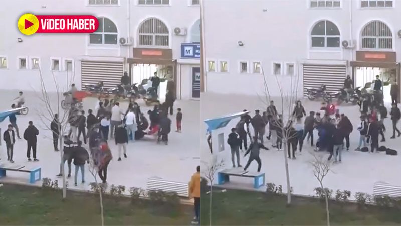 Şanlıurfa'da liseli kızlar saç saça baş başa kavga etti! Diğer öğrenciler izledi