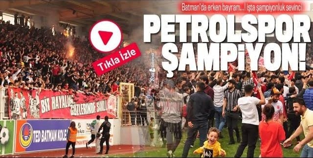 TPAO Batman Petrolspor taraftarlarından şampiyonluk kutlaması