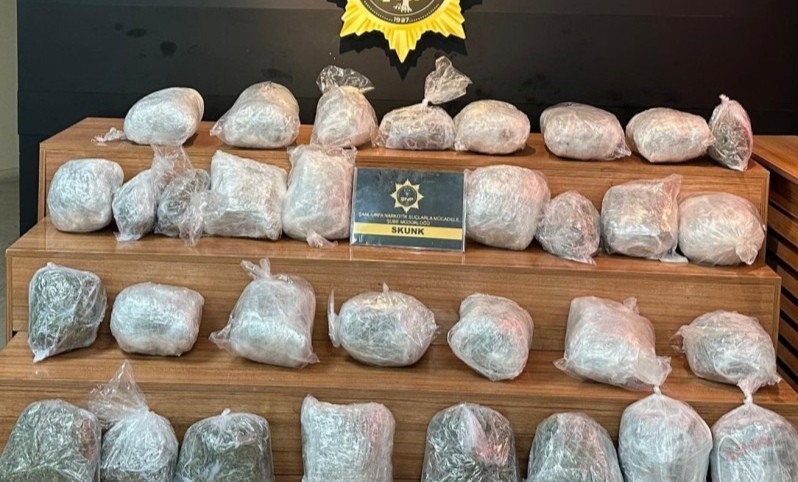 Şanlıurfa’da 23 kilo 300 gram skunk ele geçirildi